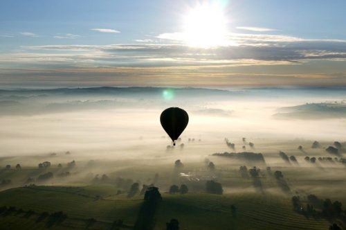 Early Morning Misty Balloon Ride